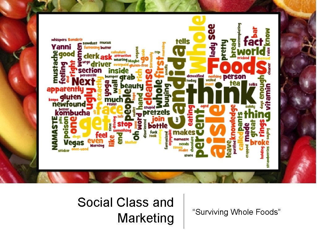 Social Class and Marketing “Surviving Whole Foods” 