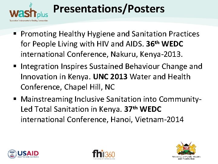 Presentations/Posters § Promoting Healthy Hygiene and Sanitation Practices for People Living with HIV and