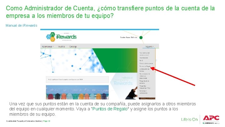 Como Administrador de Cuenta, ¿cómo transfiere puntos de la cuenta de la empresa a