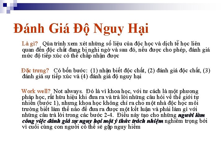 Đánh Giá Độ Nguy Hại Là gì? Qúa trình xem xét những số liệu