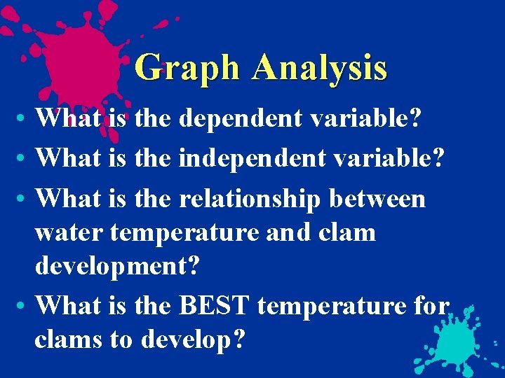 Graph Analysis • What is the dependent variable? • What is the independent variable?