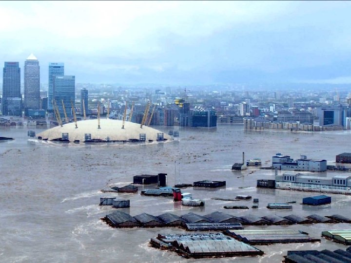 CGI image of London flooded • This your first text – Second • Third