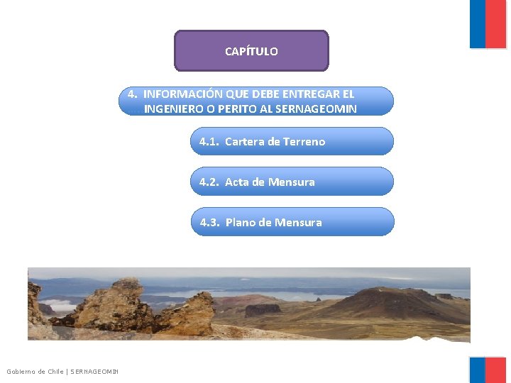 CAPÍTULO 4. INFORMACIÓN QUE DEBE ENTREGAR EL …. . INGENIERO O PERITO AL SERNAGEOMIN