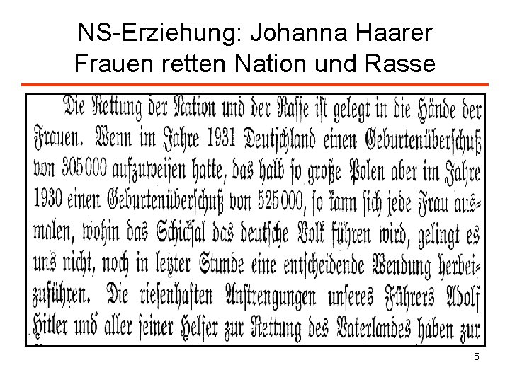 NS-Erziehung: Johanna Haarer Frauen retten Nation und Rasse 5 