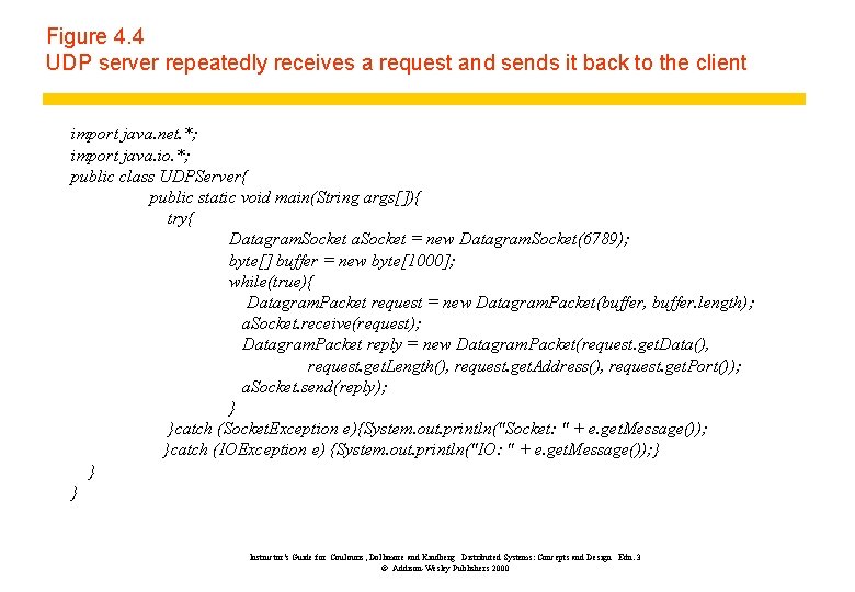 Figure 4. 4 UDP server repeatedly receives a request and sends it back to