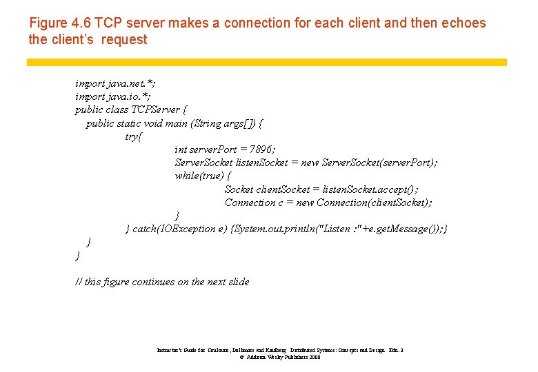 Figure 4. 6 TCP server makes a connection for each client and then echoes