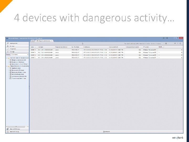 4 devices with dangerous activity… 