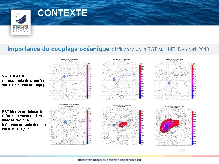 CONTEXTE Importance du couplage océanique : influence de la SST sur IMELDA (Avril 2013)