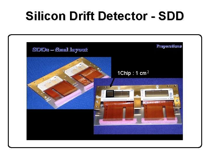 Silicon Drift Detector - SDD 1 Chip : 1 cm 2 