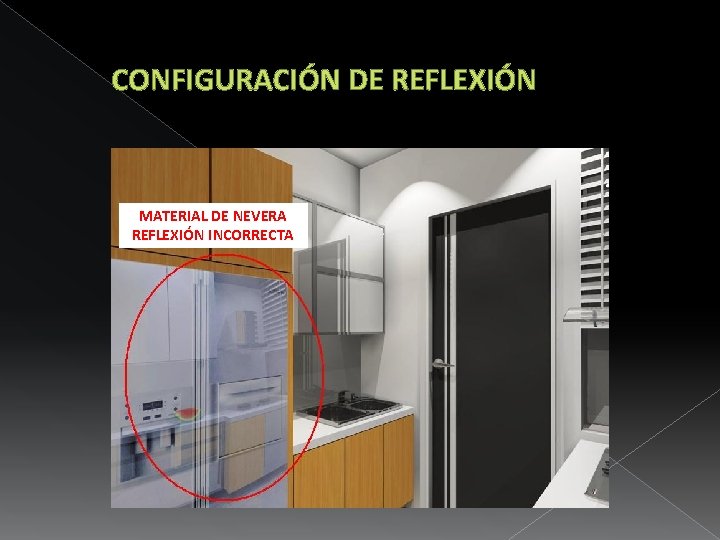 CONFIGURACIÓN DE REFLEXIÓN MATERIAL DE NEVERA REFLEXIÓN INCORRECTA 