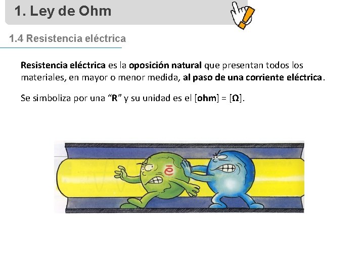 1. Ley de Ohm 1. 4 Resistencia eléctrica es la oposición natural que presentan