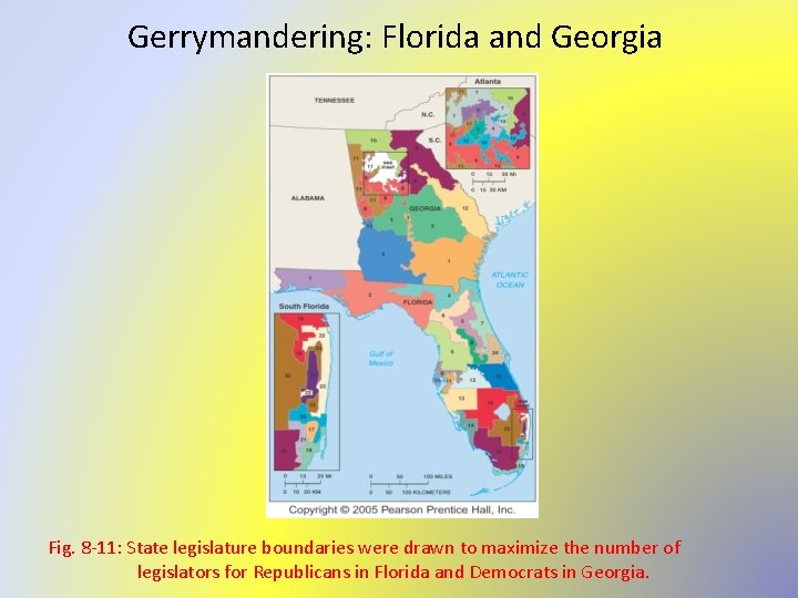 Gerrymandering: Florida and Georgia Fig. 8 -11: State legislature boundaries were drawn to maximize