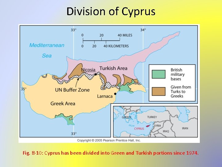 Division of Cyprus Fig. 8 -10: Cyprus has been divided into Green and Turkish