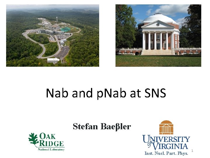 Nab and p. Nab at SNS Stefan Baeβler Inst. Nucl. Part. Phys. 1 