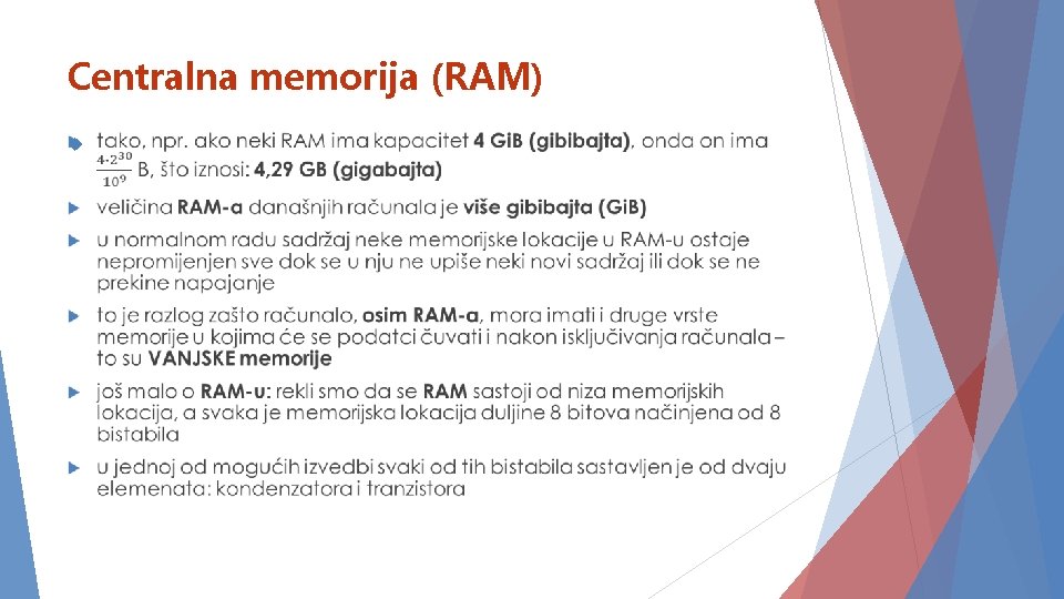 Centralna memorija (RAM) 