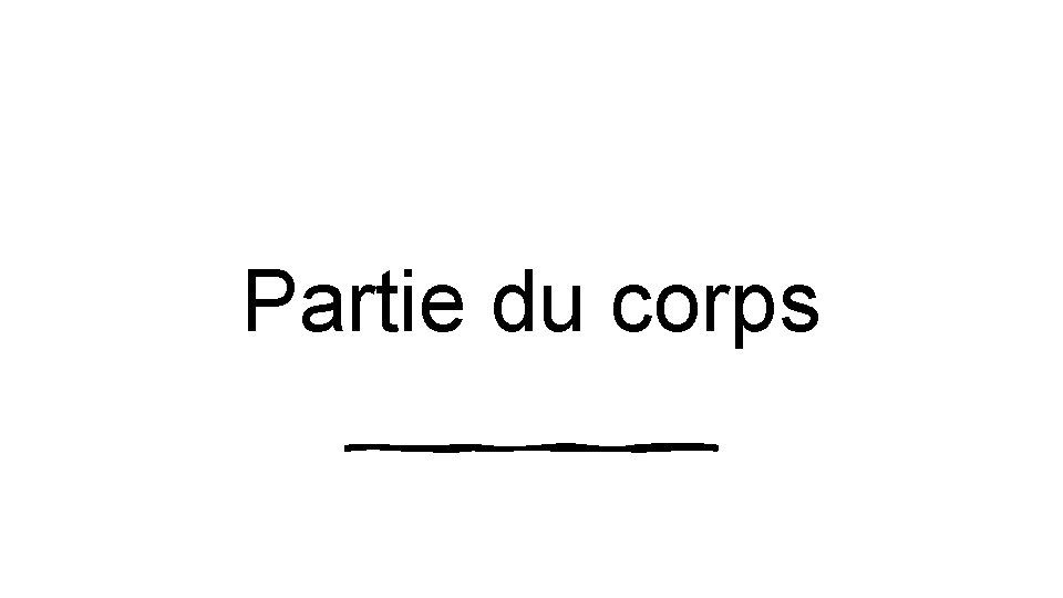 Partie du corps 