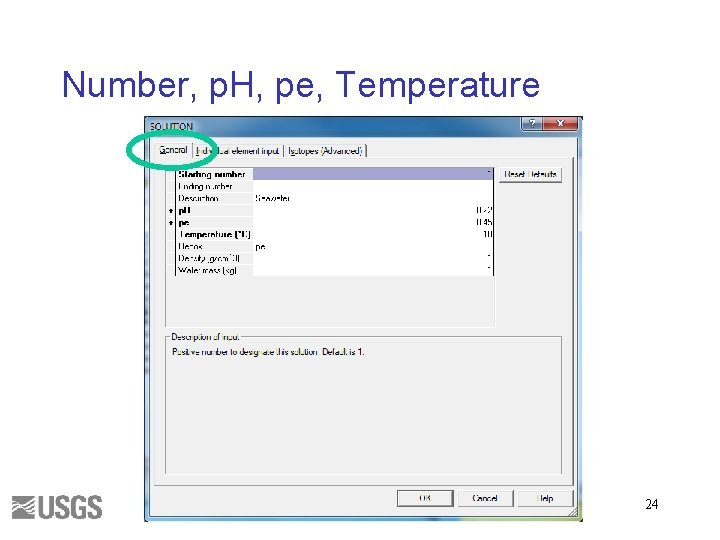 Number, p. H, pe, Temperature 24 