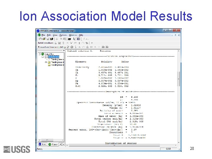 Ion Association Model Results 28 