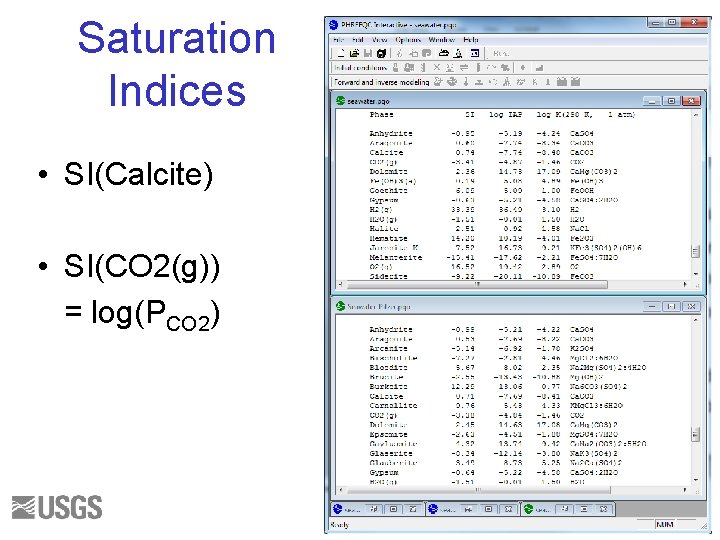 Saturation Indices • SI(Calcite) • SI(CO 2(g)) = log(PCO 2) 35 