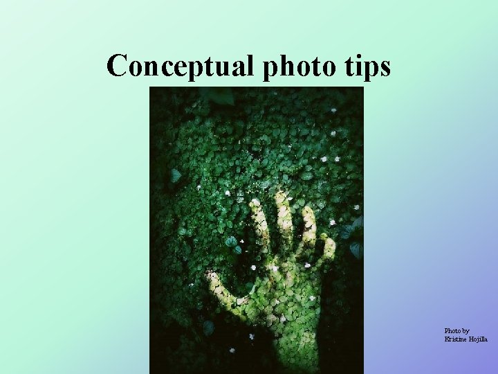 Conceptual photo tips Photo by Kristine Hojilla 