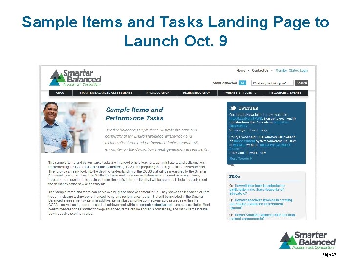 Sample Items and Tasks Landing Page to Launch Oct. 9 Page 17 