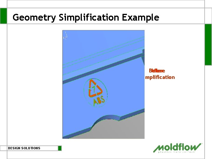 Geometry Simplification Example Before After Simplification DESIGN SOLUTIONS 