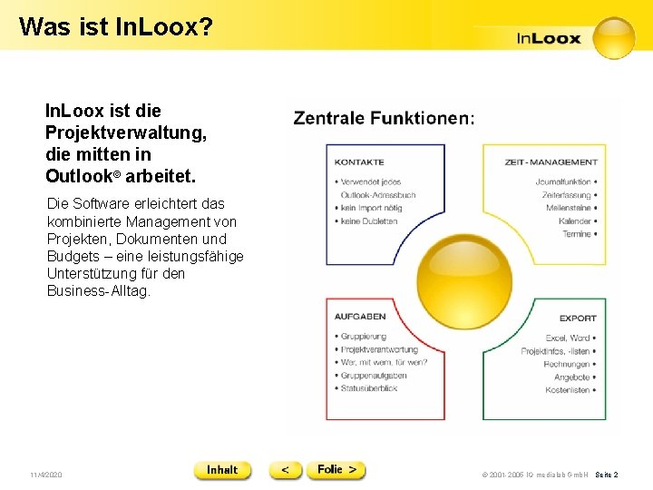 Was ist In. Loox? In. Loox ist die Projektverwaltung, die mitten in Outlook© arbeitet.