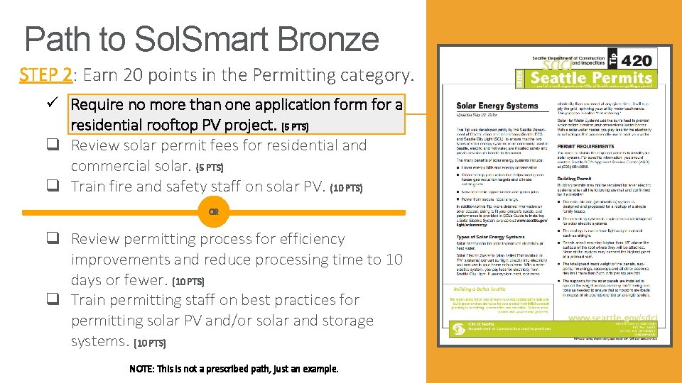 Path to Sol. Smart Bronze STEP 2: Earn 20 points in the Permitting category.