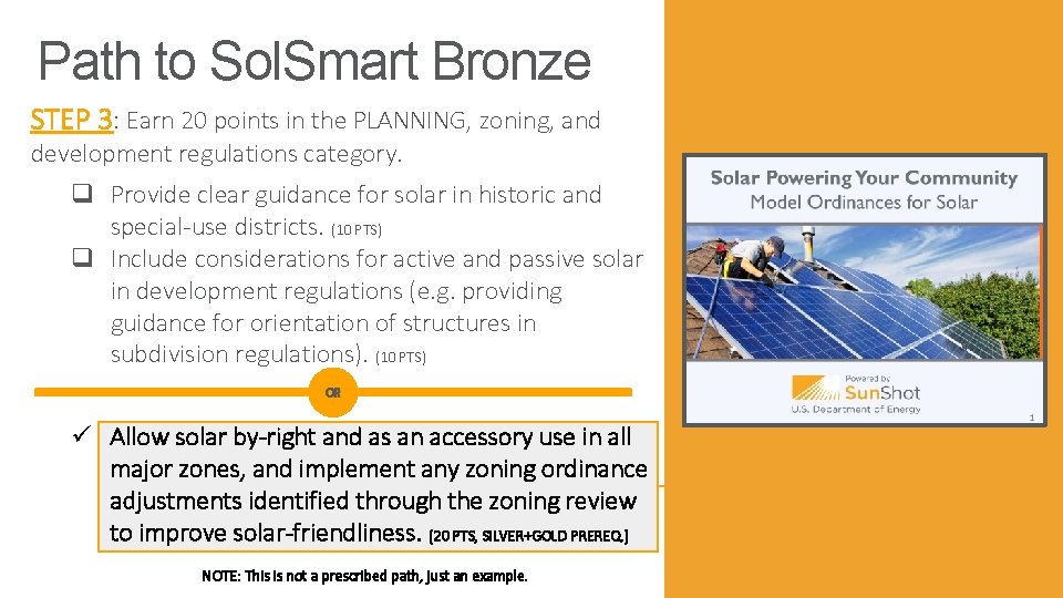 Path to Sol. Smart Bronze STEP 3: Earn 20 points in the PLANNING, zoning,