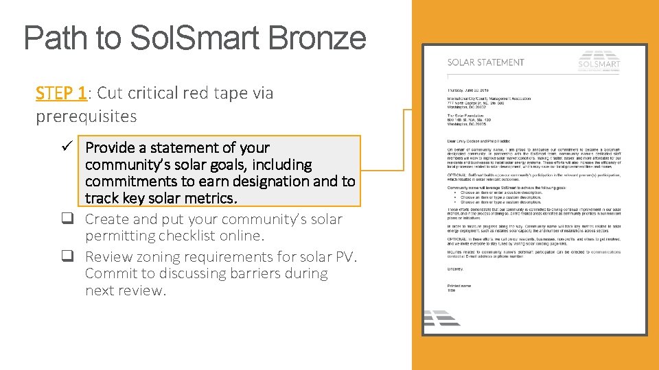 Path to Sol. Smart Bronze STEP 1: Cut critical red tape via prerequisites ü