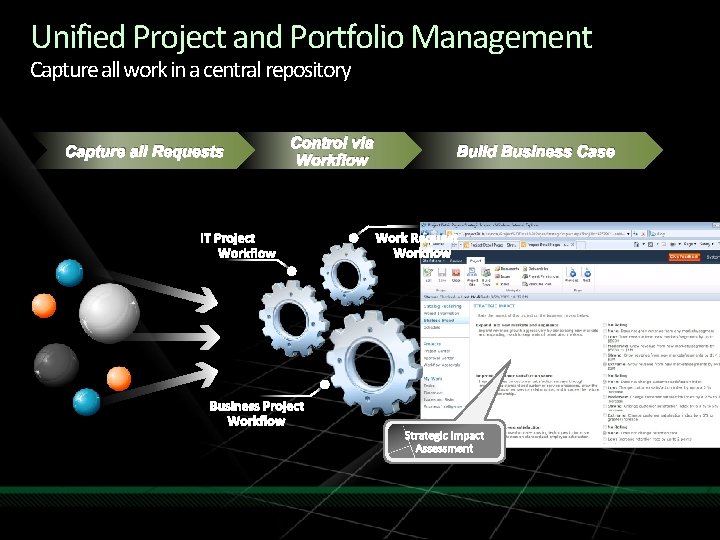 Unified Project and Portfolio Management Capture all work in a central repository Capture all