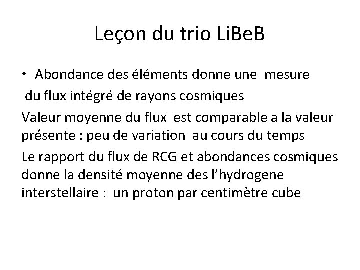 Leçon du trio Li. Be. B • Abondance des éléments donne une mesure du