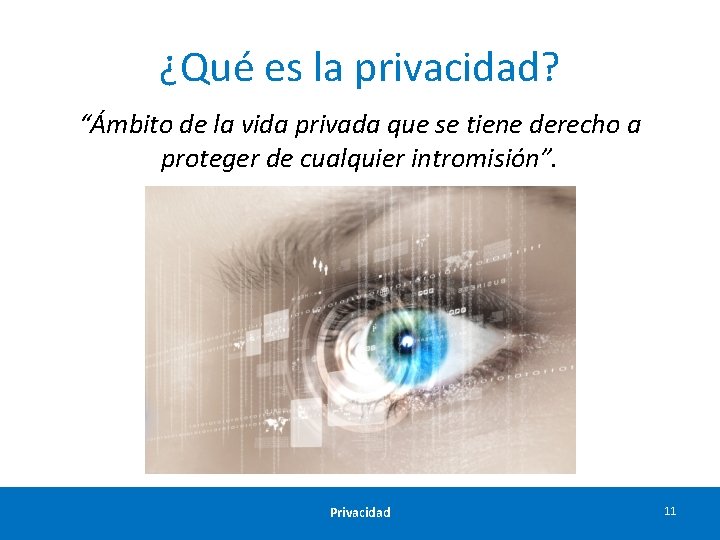 ¿Qué es la privacidad? “Ámbito de la vida privada que se tiene derecho a