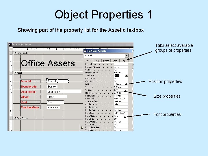 Microsoft Access Course 2 Basic Techniques Topic Summary