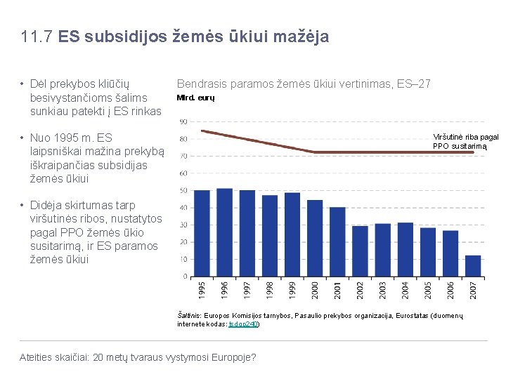 11. 7 ES subsidijos žemės ūkiui mažėja • Dėl prekybos kliūčių besivystančioms šalims sunkiau