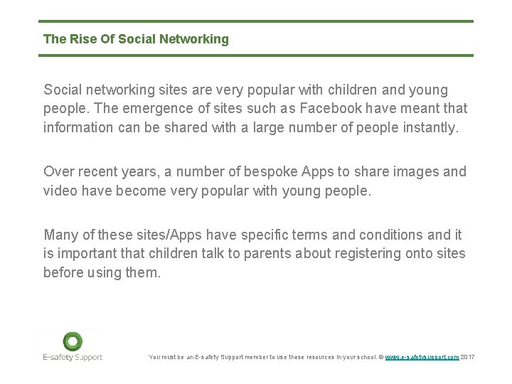The Rise Of Social Networking Social networking sites are very popular with children and