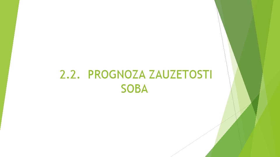 2. 2. PROGNOZA ZAUZETOSTI SOBA 