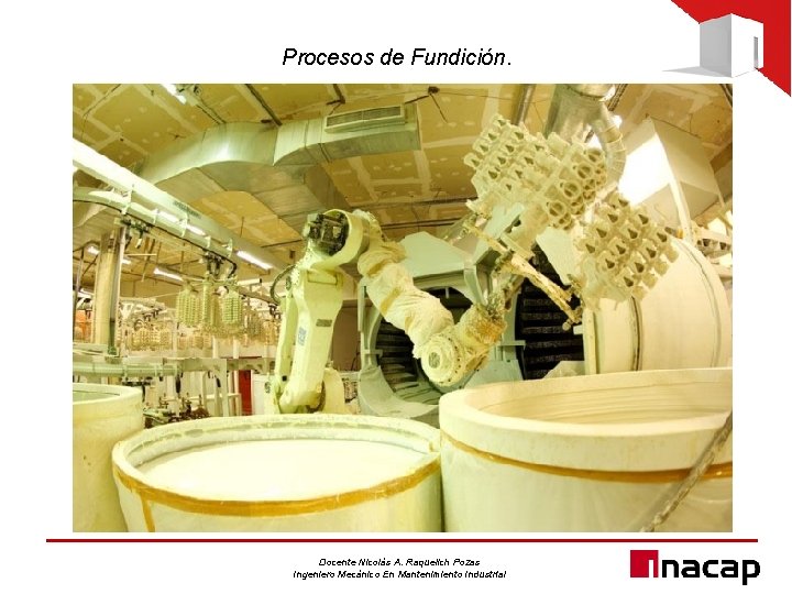 Procesos de Fundición. Docente Nicolás A. Raquelich Pozas Ingeniero Mecánico En Mantenimiento Industrial 
