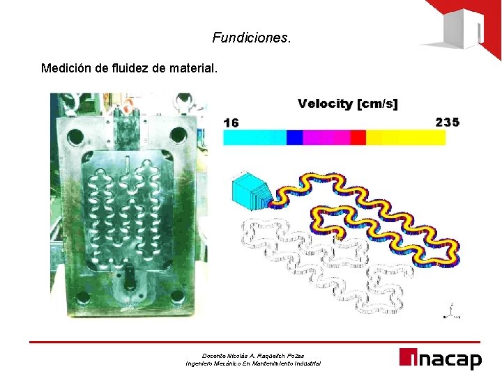 Fundiciones. Medición de fluidez de material. Docente Nicolás A. Raquelich Pozas Ingeniero Mecánico En