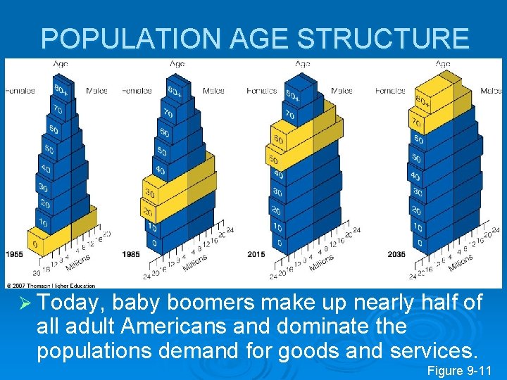 POPULATION AGE STRUCTURE Ø Today, baby boomers make up nearly half of all adult