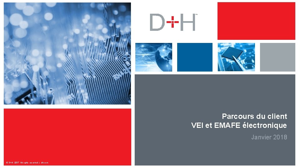 Parcours du client VEI et EMAFE électronique Janvier 2018 © D+H, 2017. All rights