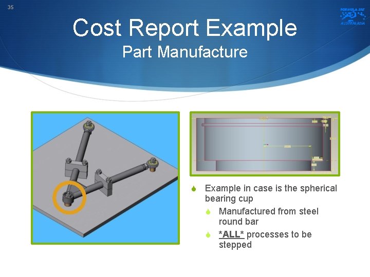 35 Cost Report Example Part Manufacture S Example in case is the spherical bearing