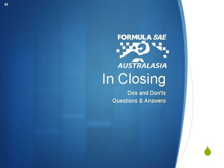 65 In Closing Dos and Don'ts Questions & Answers S 