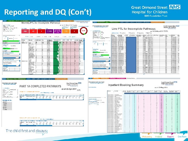 Reporting and DQ (Con’t) 