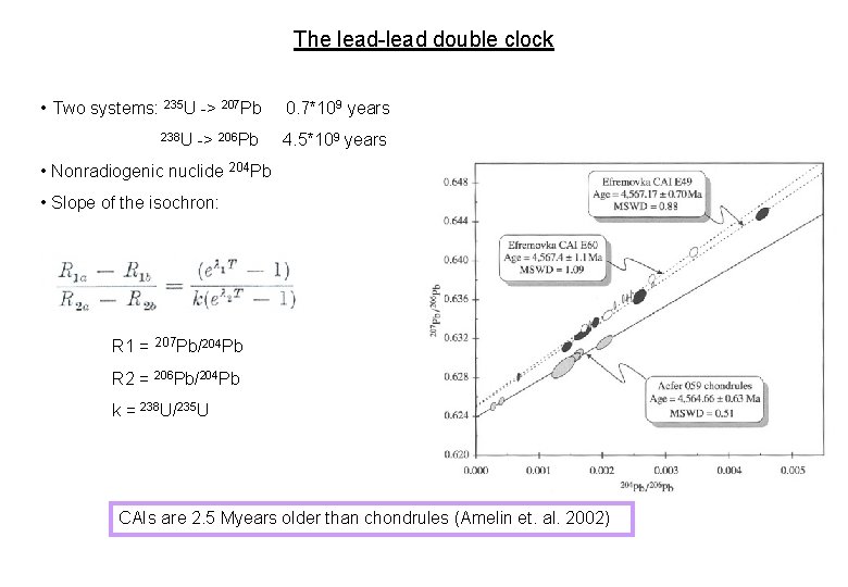 The lead-lead double clock • Two systems: 235 U -> 207 Pb 238 U The lead-lead double clock • Two systems: 235 U -> 207 Pb 238 U