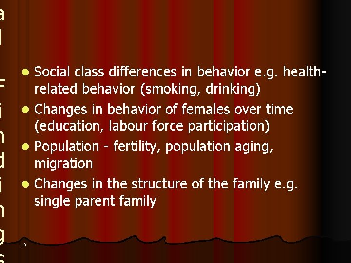 a l F i n d i n g Social class differences in behavior