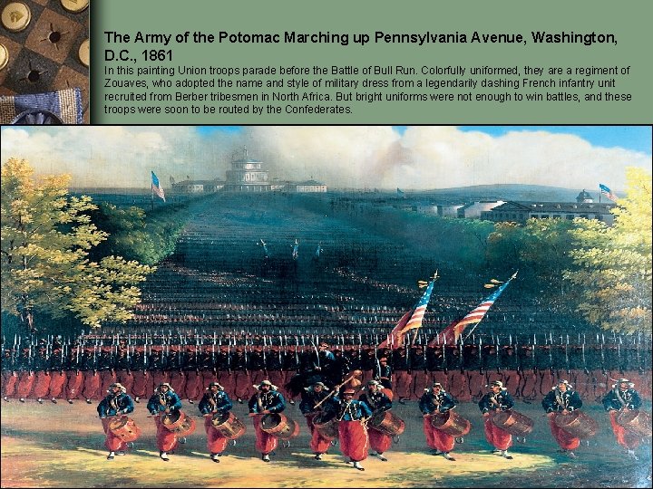 The Army of the Potomac Marching up Pennsylvania Avenue, Washington, D. C. , 1861