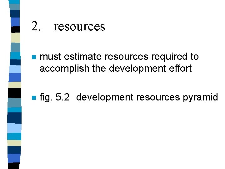 2. resources n must estimate resources required to accomplish the development effort n fig. 2. resources n must estimate resources required to accomplish the development effort n fig.