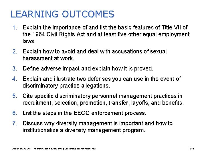 LEARNING OUTCOMES 1. Explain the importance of and list the basic features of Title