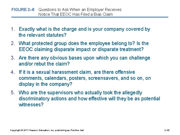 FIGURE 2– 6 Questions to Ask When an Employer Receives Notice That EEOC Has